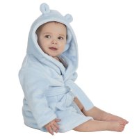18C205: Baby Blue Hooded Dressing Gown (6-24 Months)